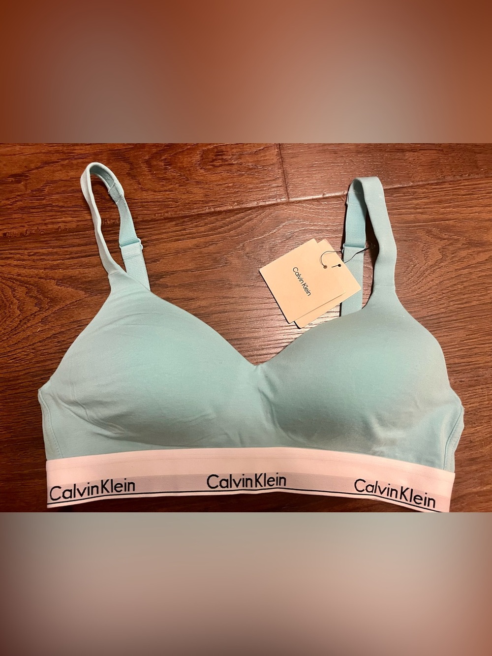 Calvin Klein Modern Cotton Lift Bralette – Mint/Aqua